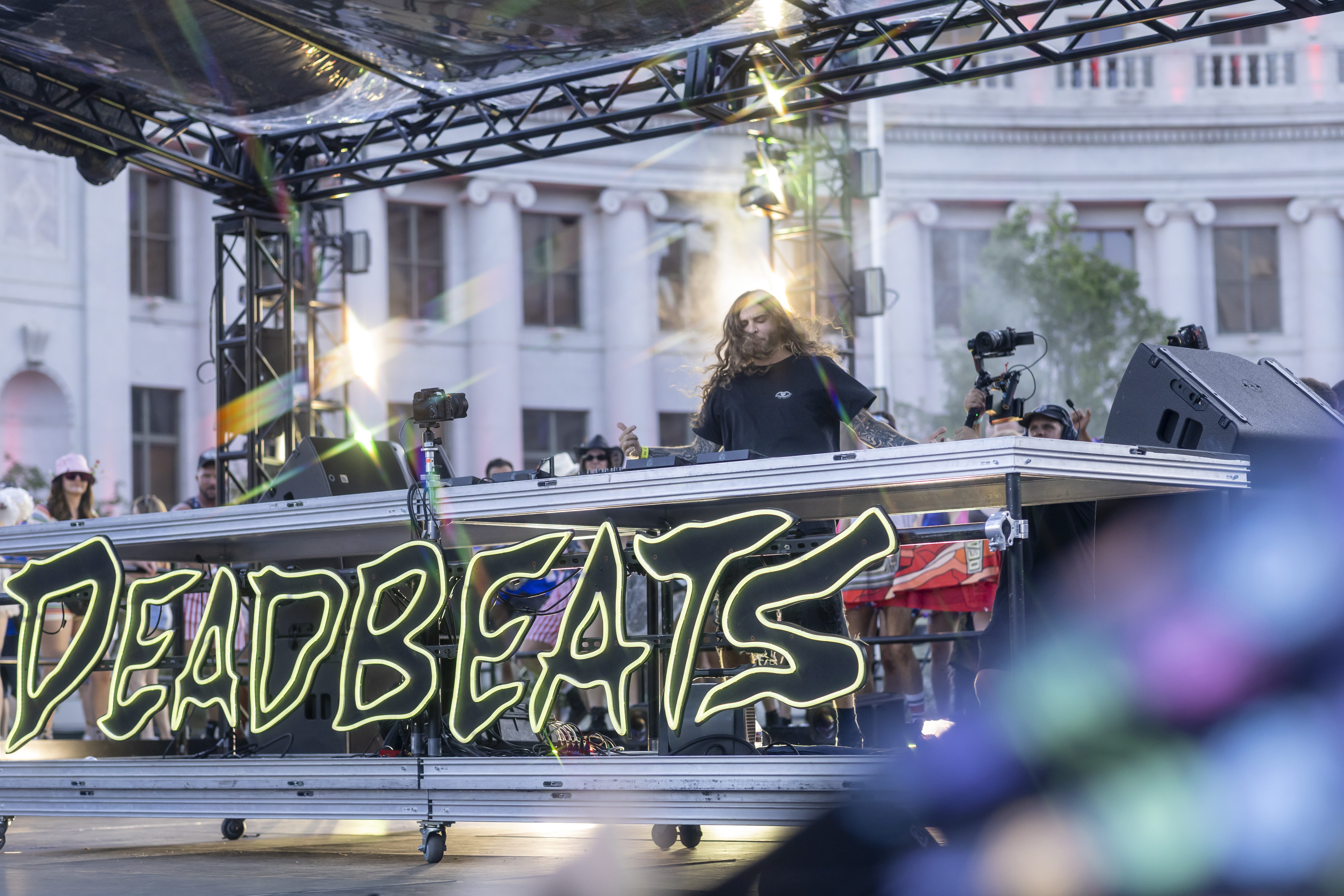 Ravenscoon energizing the crowd at Civic Center Park