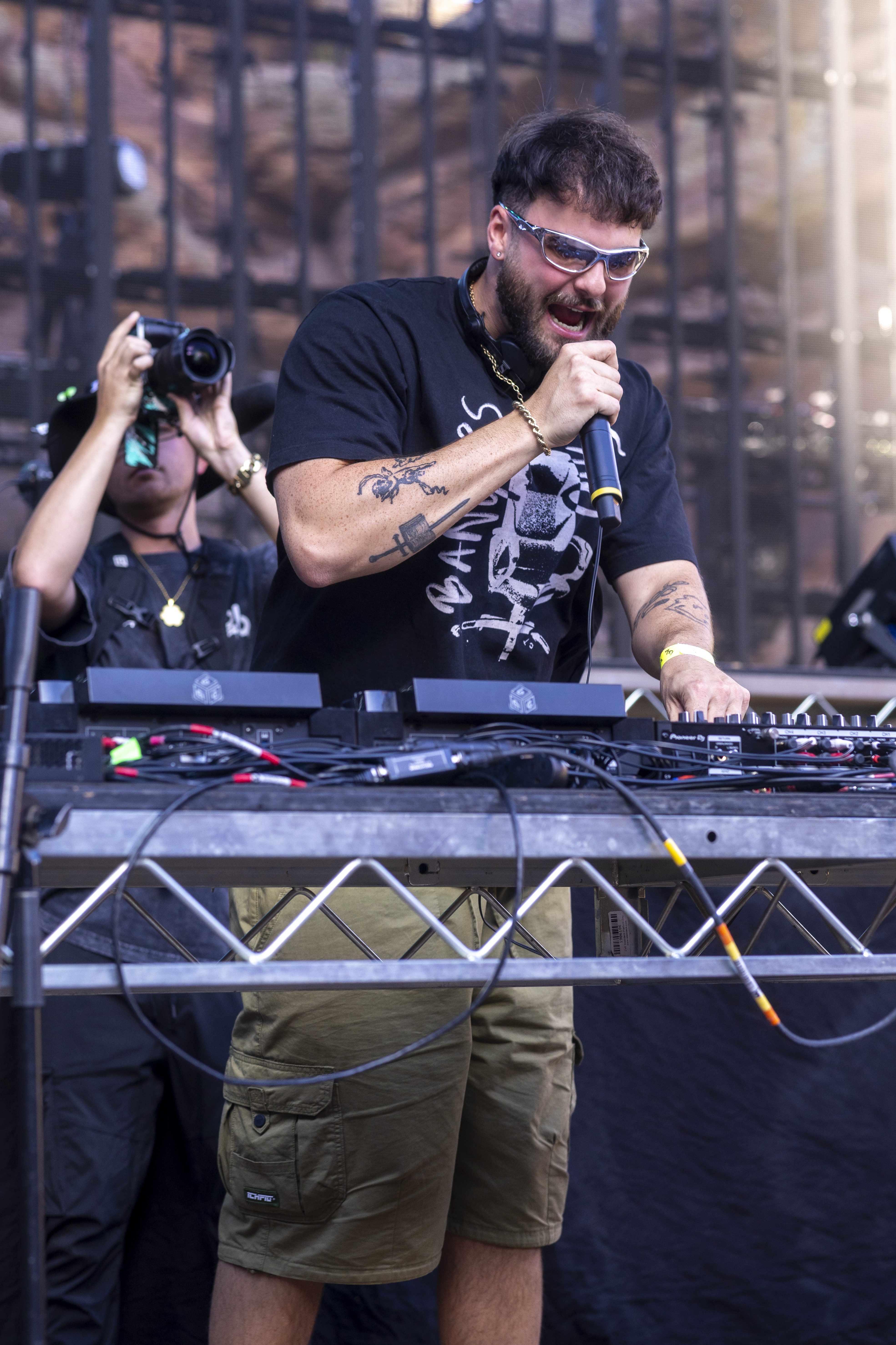 Zero hyping up the Red Rocks crowd with a heavy set at Deadrocks XI