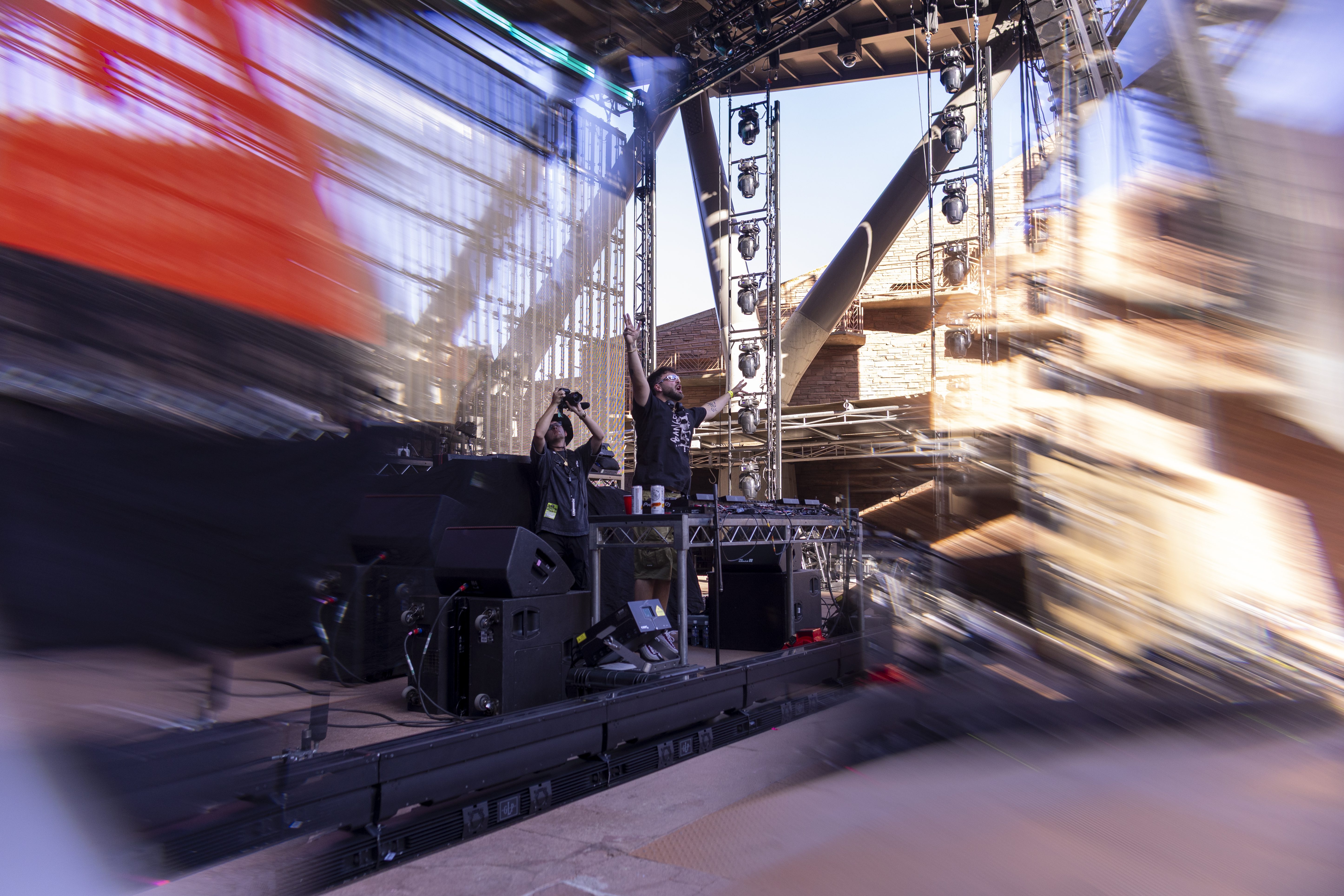 Zero hyping up the Red Rocks crowd with a heavy set at Deadrocks XI