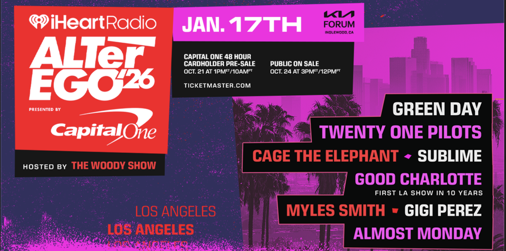 ALTer EGO presents a yearbook of alternative rock in Kia Forum in Los Angeles, California, this January