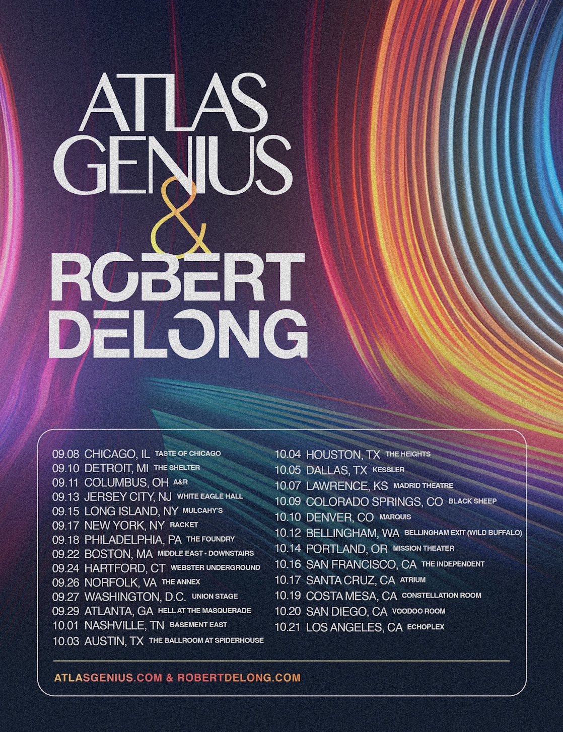 Atlas Genius & Robert DeLong announce fall co-headlining tour