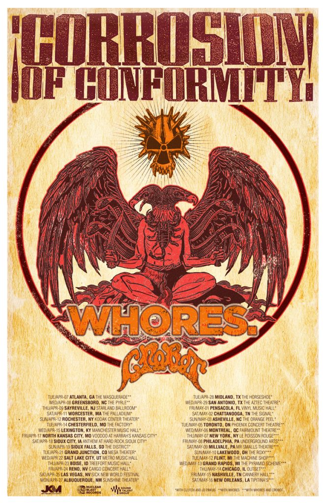 Corrosion of Conformity 2026 North American Tour with Whores and Crobot