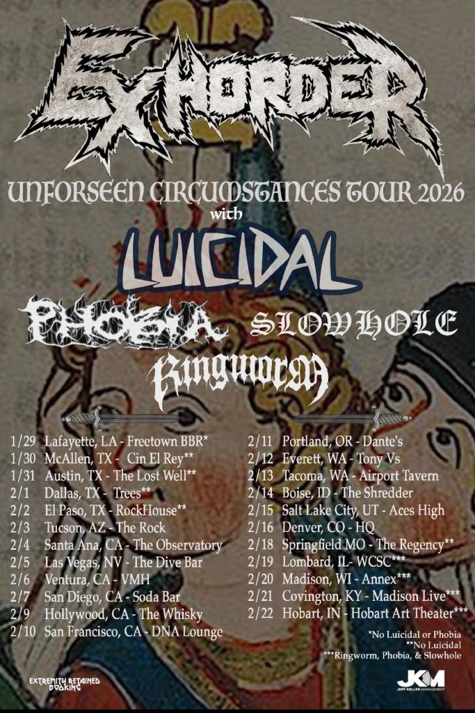 Exhorder Unforeseen Circumstances Tour 2026