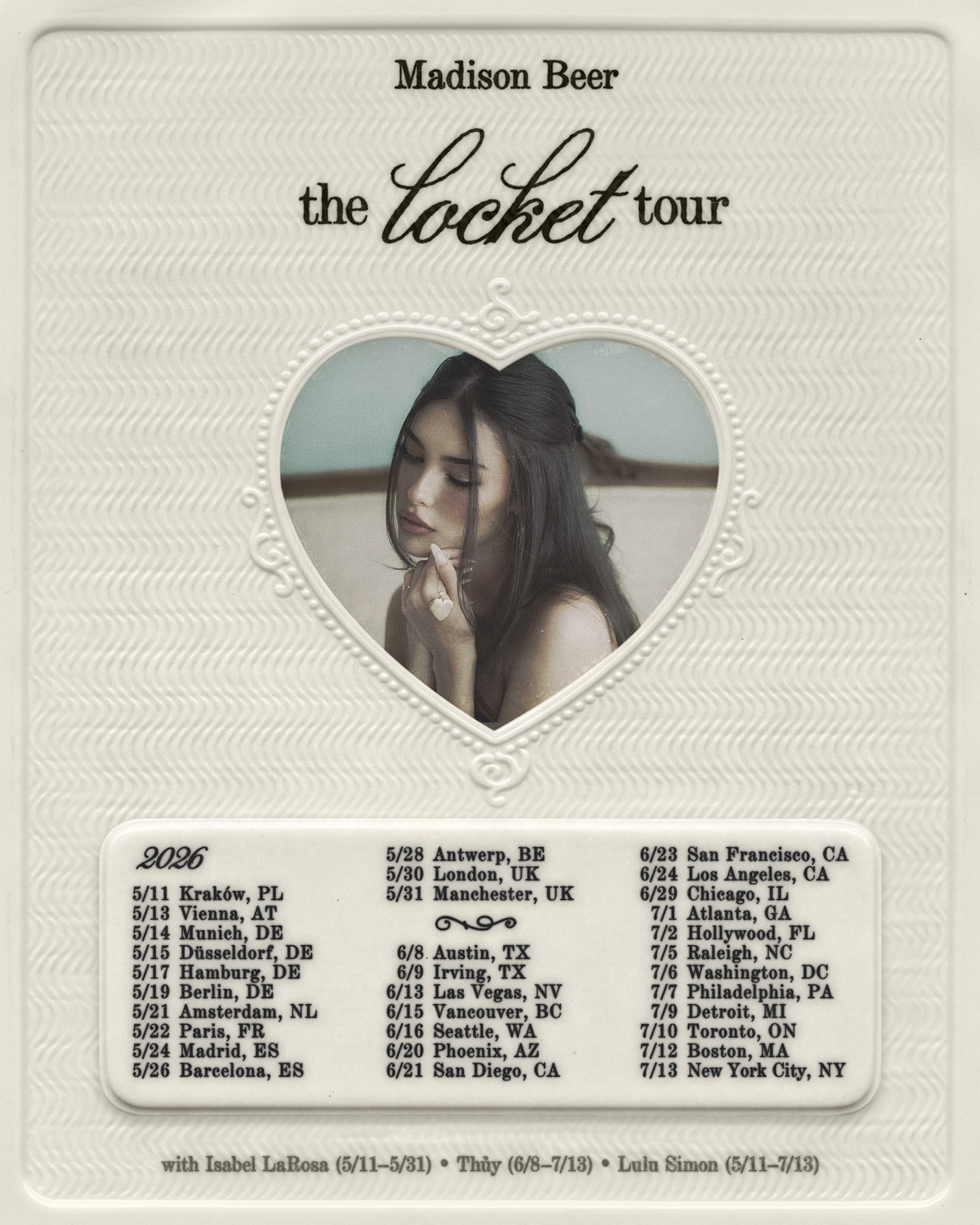 Madison Beer announces global ‘locket’ tour for 2026