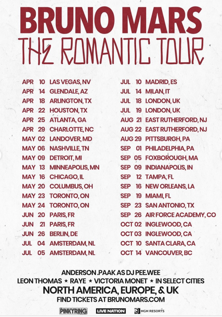 Bruno Mars The Romantic Tour