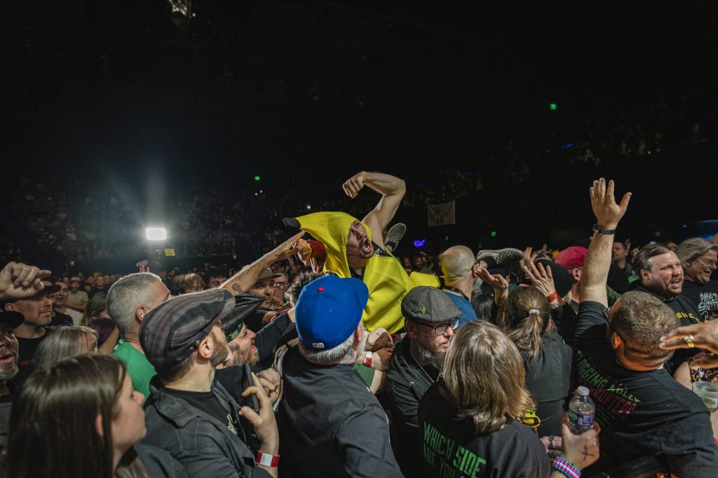 Banana suit crowd surfer during Dropkick Murphys at Mission Ballroom in Denver