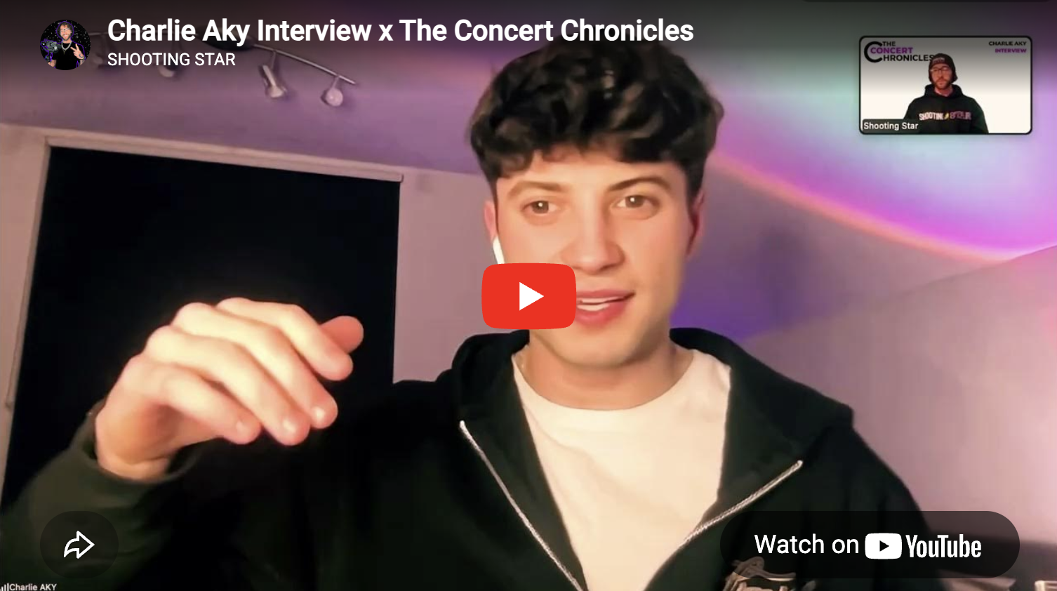 English pop star Charlie Aky! exclusive video interview from The Concert Chronicles