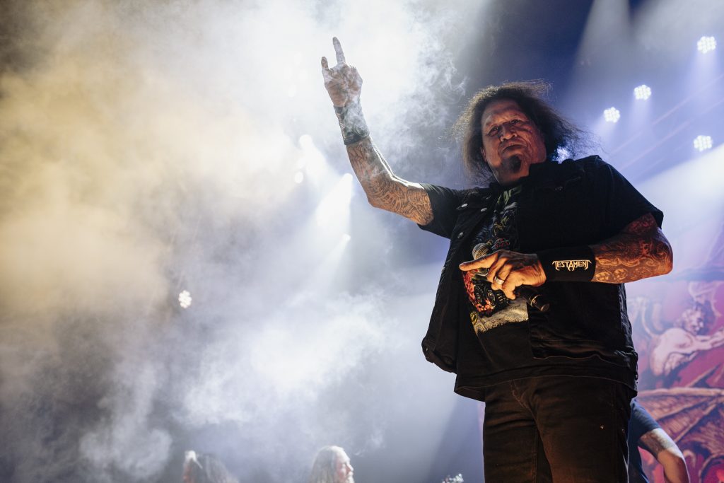 Testament performing live at Summit Music Hall Denver 2026 packed crowd