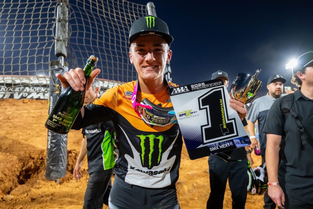 Monster Energy Kawasaki Team Green's Vincent Wey became the fourth different SMX Next winner of the season with his first victory in the development division.