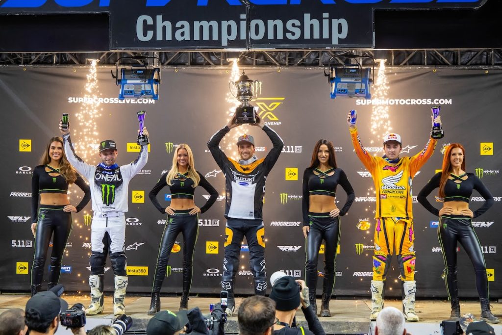 450SMX Class Podium (left to right)
Justin Cooper, Ken Roczen, and Hunter Lawrence