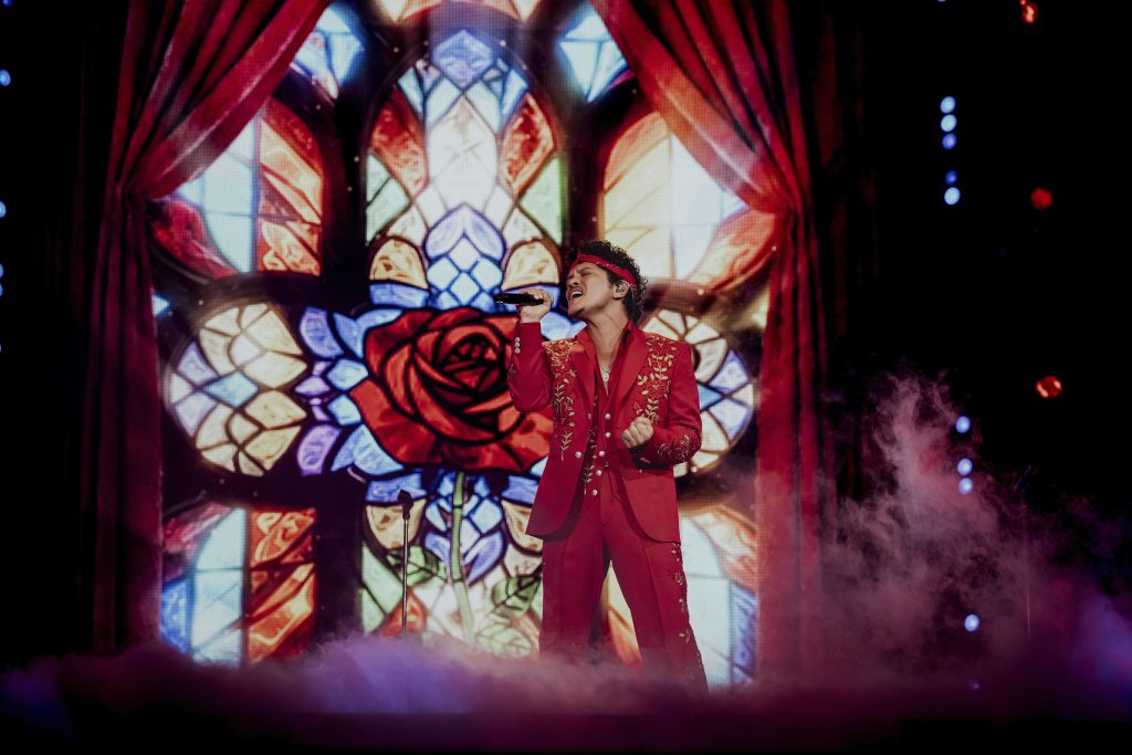 Live from “The Romantic World Tour,” Bruno Mars shares breathtaking opening performance of “Risk It All”