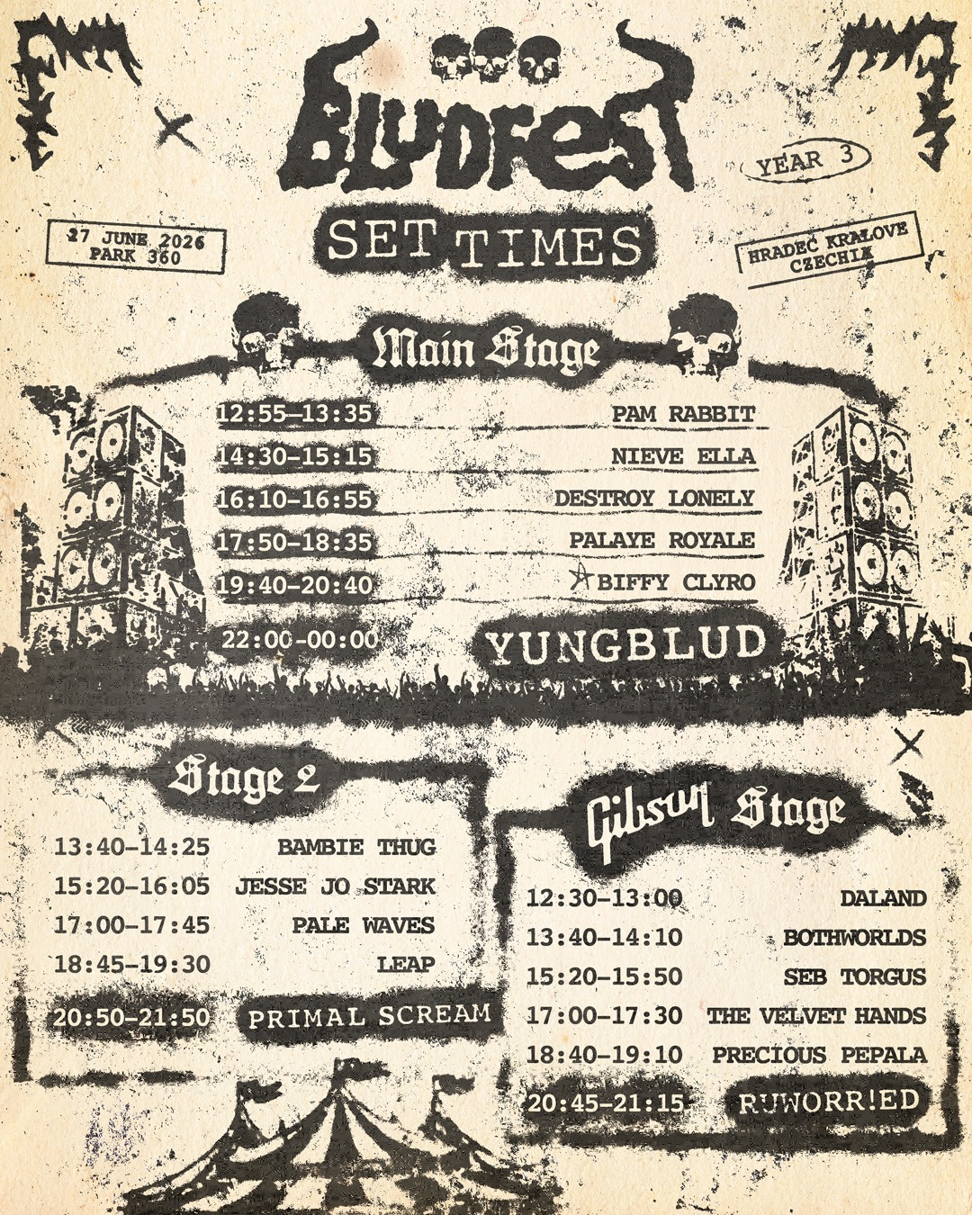 BLUDFEST year 3 set times revealed